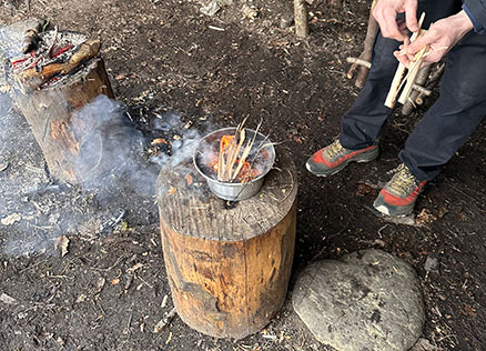 Starting a fire for bushcraft with Graythwaite Adventure