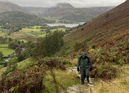 CT Staff member Rob C climbs a path