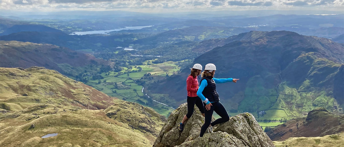 Visitors Scrambling on Family Adventure Days with Mountain Journeys in the Lake District, Cumbria