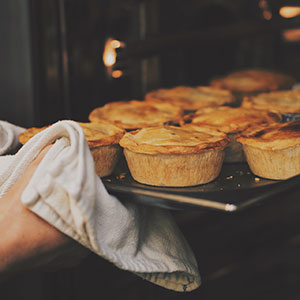 Delicious pies coming out of the oven - A Lake District Farmshop