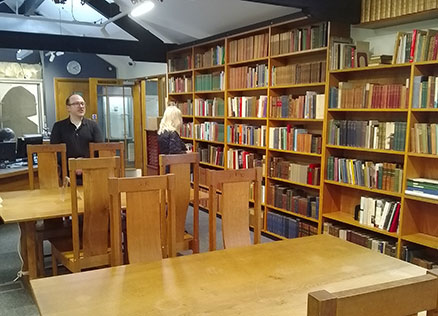 CT Staff Members Gavin and Lynne in the Library at The Armitt Museum in Ambleside, Lake District