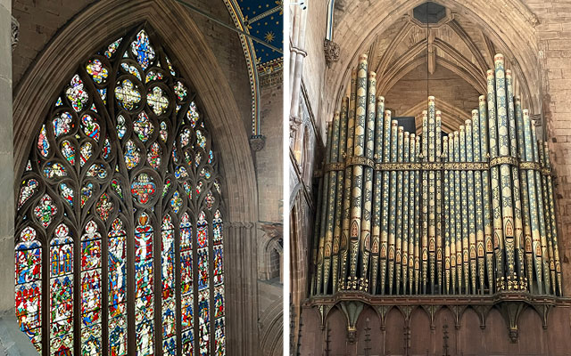 The east window and organ at Carlisle Cathedral