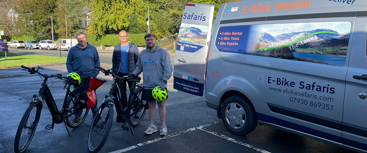 Taking delivery of our e-bikes from E-bike Safaris