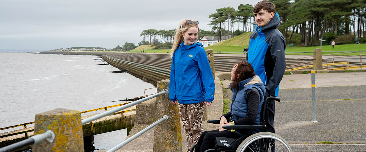 Friends admiring the sea at Silloth promenade