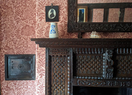 Wallpaper and decorative details at Townend in Troutbeck, Lake District